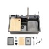 Kitchen Vegetable Sink 304 Whale Waterfall Sink Stainless Steel Dish Sink Vegetable Sink Household Vegetable Washing Basin