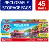 45 Count Reclosable Storage Bags, Fresh-keeping Bag, Heavy Duty Food Sorting Storage Bag, Food Preservation Sealed Bag, For Fruit, Grain