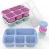 Adult Lunch Boxes - Reusable 3-Pack Snack Box Containers with 5 Compartments and 3 Condiment Cups, BPA-Free Food Storage for Meal Prep, School, Work