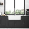 33 White Farmhouse Sink - 33 x 20 x 10 Inch Kitchen Sink Apron Front Porcelain Ceramic Single Bowl Farmer Sink Basin