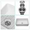 33 White Farmhouse Sink - 33 x 20 x 10 Inch Kitchen Sink Apron Front Porcelain Ceramic Single Bowl Farmer Sink Basin