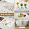 Foldable Stone Bath Mat, Non Slip Large Diatomaceous Shower Mat, Super Absorbent Quick Drying Stone Mat for Bathroom Kitchen Floor Counter Sink